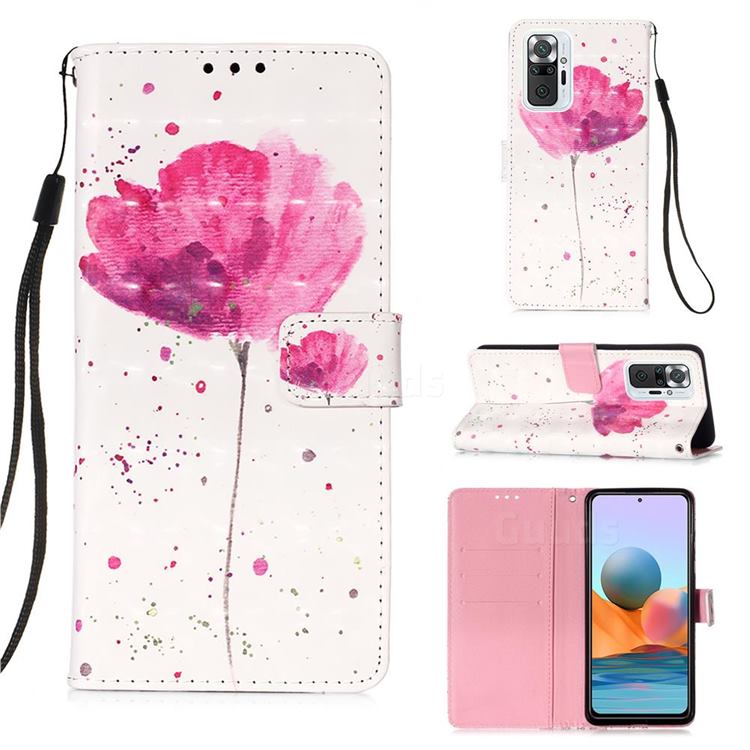 Watercolor 3D Painted Leather Wallet Case for Xiaomi Redmi Note 10 Pro / Note 10 Pro Max