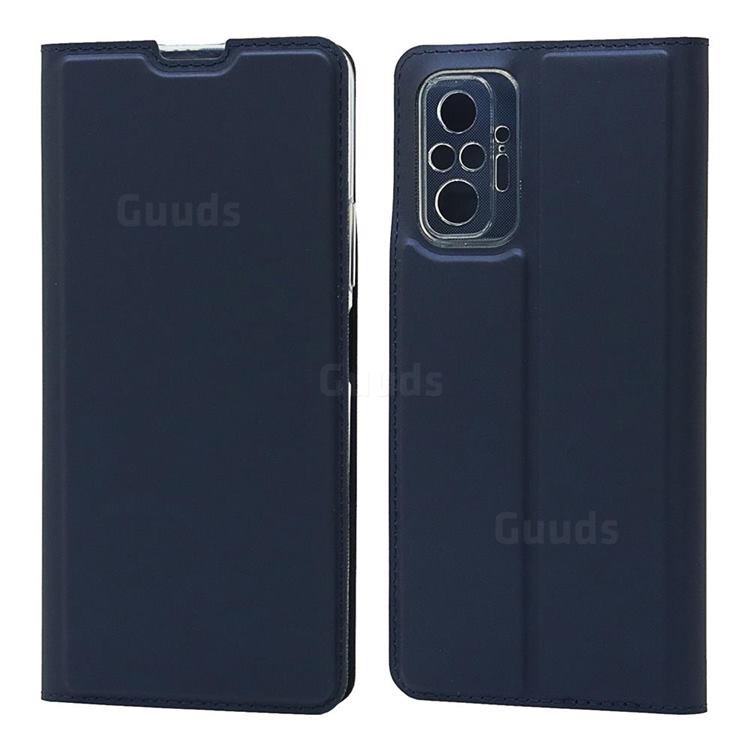 Ultra Slim Card Magnetic Automatic Suction Leather Wallet Case for Xiaomi Redmi Note 10 Pro / Note 10 Pro Max - Royal Blue