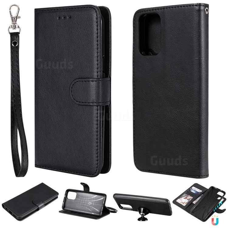 Retro Greek Detachable Magnetic PU Leather Wallet Phone Case for Xiaomi Redmi Note 10 4G / Redmi Note 10S - Black