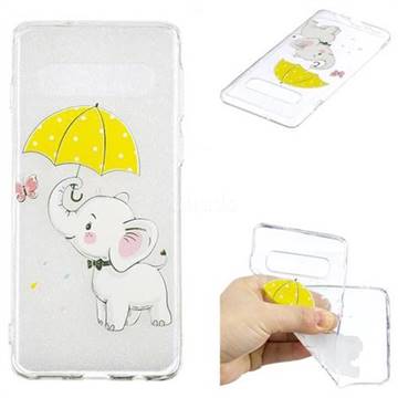 Umbrella Elephant Super Clear Soft TPU Back Cover for Samsung Galaxy S10 (6.1 inch)