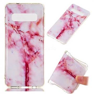 Red Grain Soft TPU Marble Pattern Phone Case for Samsung Galaxy S10 (6.1 inch)