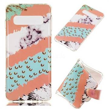 Diagonal Grass Soft TPU Marble Pattern Phone Case for Samsung Galaxy S10 (6.1 inch)