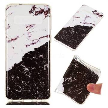 Black and White Soft TPU Marble Pattern Phone Case for Samsung Galaxy S10 (6.1 inch)