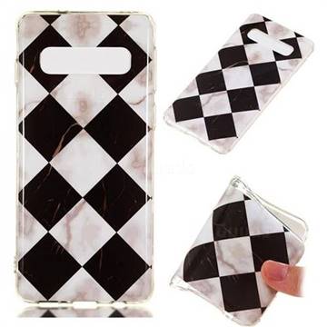 Black and White Matching Soft TPU Marble Pattern Phone Case for Samsung Galaxy S10 (6.1 inch)