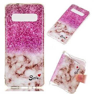 Love Smoke Purple Soft TPU Marble Pattern Phone Case for Samsung Galaxy S10 (6.1 inch)