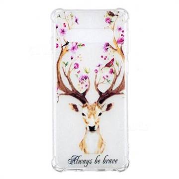 Always be Brave Anti-fall Clear Varnish Soft TPU Back Cover for Samsung Galaxy S10 (6.1 inch)