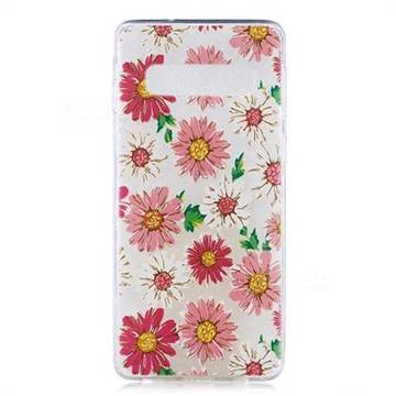 Chrysant Flower Super Clear Soft TPU Back Cover for Samsung Galaxy S10 (6.1 inch)