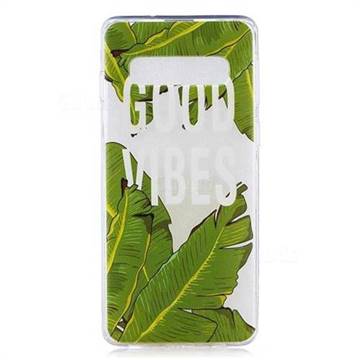 Good Vibes Banana Leaf Super Clear Soft TPU Back Cover for Samsung Galaxy S10 (6.1 inch)