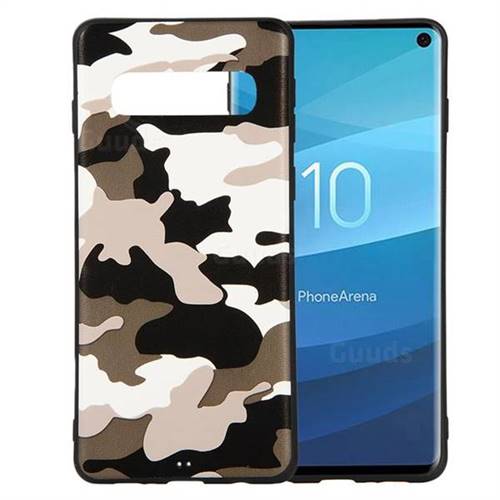 Camouflage Soft TPU Back Cover for Samsung Galaxy S10 (6.1 inch) - Black White