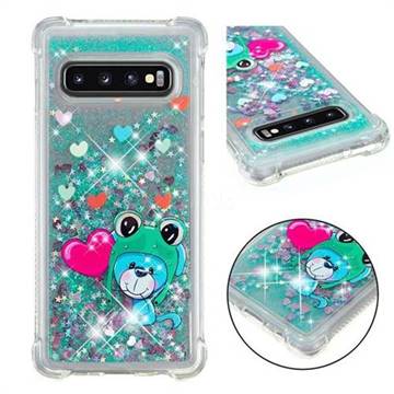 Heart Frog Lion Dynamic Liquid Glitter Sand Quicksand Star TPU Case for Samsung Galaxy S10 (6.1 inch)
