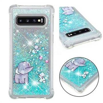 Bubble Jumbo Rabbit Dynamic Liquid Glitter Sand Quicksand Star TPU Case for Samsung Galaxy S10 (6.1 inch)