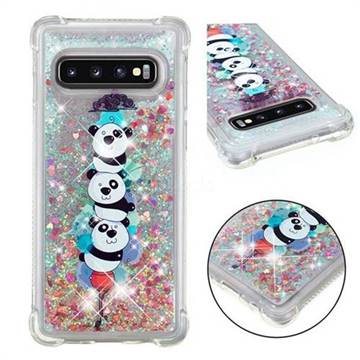 Three Pandas Dynamic Liquid Glitter Sand Quicksand Star TPU Case for Samsung Galaxy S10 (6.1 inch)