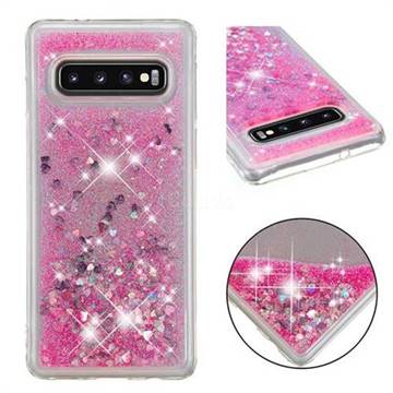 Dynamic Liquid Glitter Quicksand Sequins TPU Phone Case for Samsung Galaxy S10 (6.1 inch) - Rose