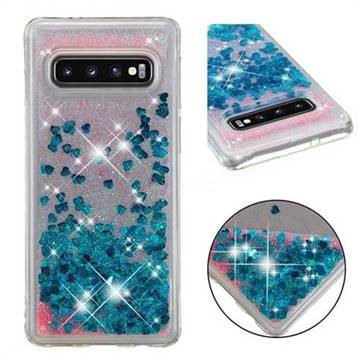 Dynamic Liquid Glitter Quicksand Sequins TPU Phone Case for Samsung Galaxy S10 (6.1 inch) - Blue