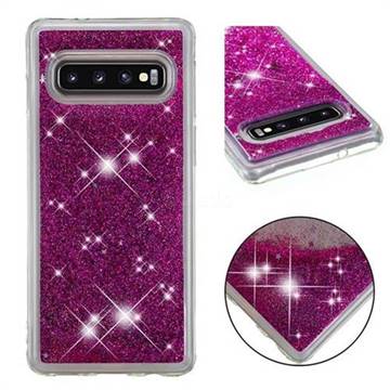 Dynamic Liquid Glitter Quicksand Sequins TPU Phone Case for Samsung Galaxy S10 (6.1 inch) - Purple