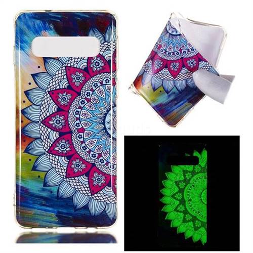 Colorful Sun Flower Noctilucent Soft TPU Back Cover for Samsung Galaxy S10 (6.1 inch)