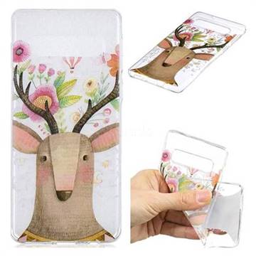 Balloon Flower Deer Super Clear Soft TPU Back Cover for Samsung Galaxy S10 (6.1 inch)
