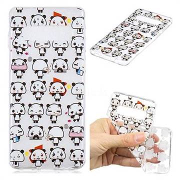 Mini Panda Clear Varnish Soft Phone Back Cover for Samsung Galaxy S10 (6.1 inch)