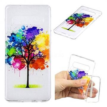 Oil Painting Tree Clear Varnish Soft Phone Back Cover for Samsung Galaxy S10 (6.1 inch)