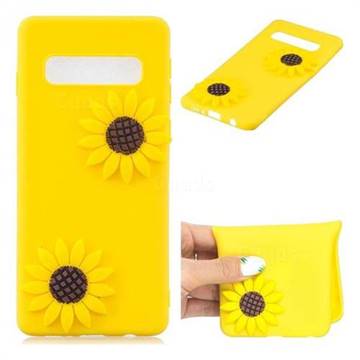 Yellow Sunflower Soft 3D Silicone Case for Samsung Galaxy S10 (6.1 inch)
