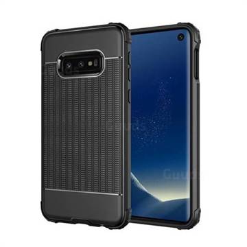 Luxury Shockproof Rubik Cube Texture Silicone TPU Back Cover for Samsung Galaxy S10 (6.1 inch) - Black