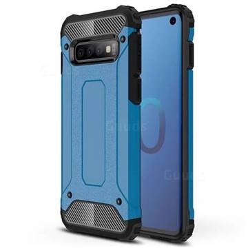 King Kong Armor Premium Shockproof Dual Layer Rugged Hard Cover for Samsung Galaxy S10 (6.1 inch) - Sky Blue