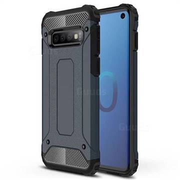King Kong Armor Premium Shockproof Dual Layer Rugged Hard Cover for Samsung Galaxy S10 (6.1 inch) - Navy