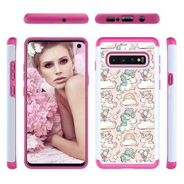 Pink Pony Shock Absorbing Hybrid Defender Rugged Phone Case Cover for Samsung Galaxy S10 (6.1 inch)