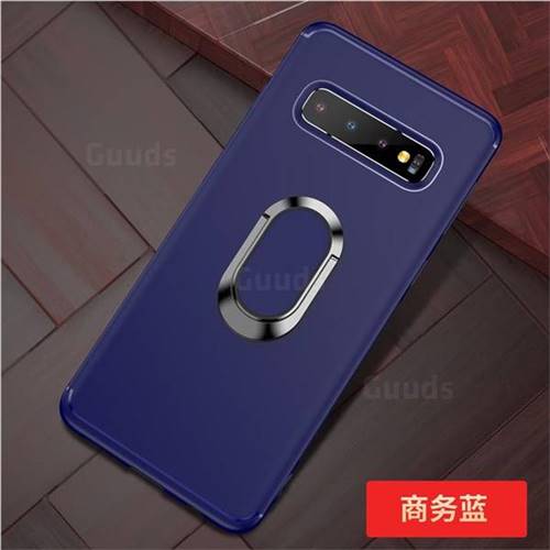Anti-fall Invisible 360 Rotating Ring Grip Holder Kickstand Phone Cover for Samsung Galaxy S10 (6.1 inch) - Blue