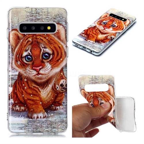 Cute Tiger Baby Soft TPU Cell Phone Back Cover for Samsung Galaxy S10 (6.1 inch)
