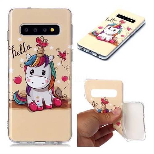 Hello Unicorn Soft TPU Cell Phone Back Cover for Samsung Galaxy S10 (6.1 inch)