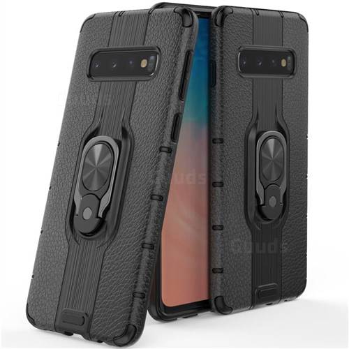 Alita Battle Angel Armor Metal Ring Grip Shockproof Dual Layer Rugged Hard Cover for Samsung Galaxy S10 (6.1 inch) - Black