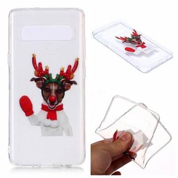 Red Gloves Elk Super Clear Soft TPU Back Cover for Samsung Galaxy S10 (6.1 inch)