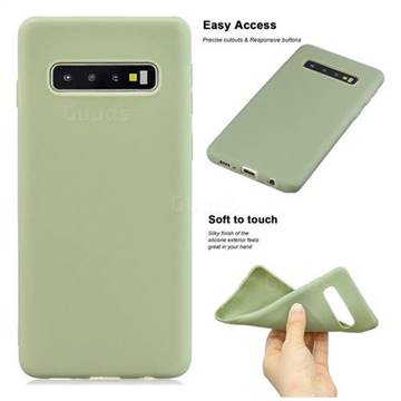 Soft Matte Silicone Phone Cover for Samsung Galaxy S10 (6.1 inch) - Bean Green