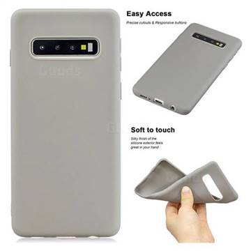 Soft Matte Silicone Phone Cover for Samsung Galaxy S10 (6.1 inch) - Gray