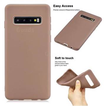 Soft Matte Silicone Phone Cover for Samsung Galaxy S10 (6.1 inch) - Khaki