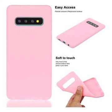 Soft Matte Silicone Phone Cover for Samsung Galaxy S10 (6.1 inch) - Rose Red