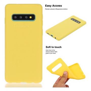 Soft Matte Silicone Phone Cover for Samsung Galaxy S10 (6.1 inch) - Yellow