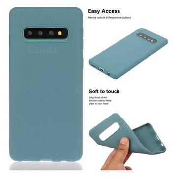 Soft Matte Silicone Phone Cover for Samsung Galaxy S10 (6.1 inch) - Lake Blue