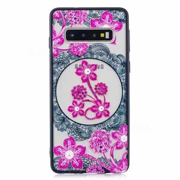 Daffodil Lace Diamond Flower Soft TPU Back Cover for Samsung Galaxy S10 (6.1 inch)