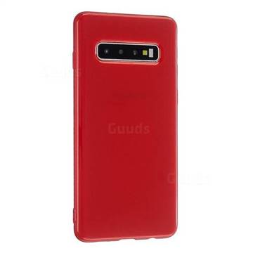 2mm Candy Soft Silicone Phone Case Cover for Samsung Galaxy S10 (6.1 inch) - Hot Red