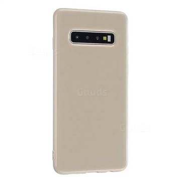 2mm Candy Soft Silicone Phone Case Cover for Samsung Galaxy S10 (6.1 inch) - Khaki