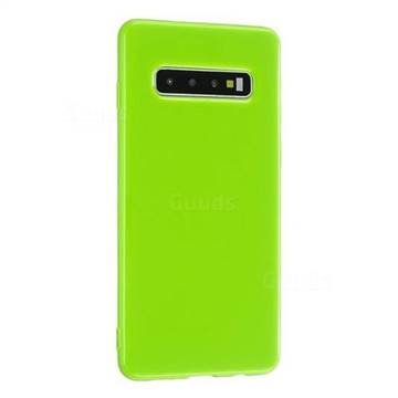 2mm Candy Soft Silicone Phone Case Cover for Samsung Galaxy S10 (6.1 inch) - Bright Green