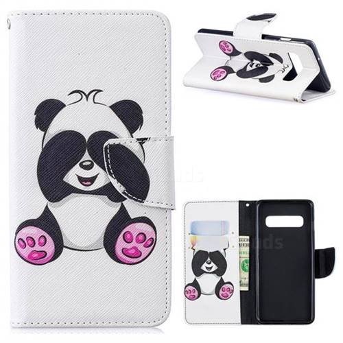 Lovely Panda Leather Wallet Case for Samsung Galaxy S10 (6.1 inch)