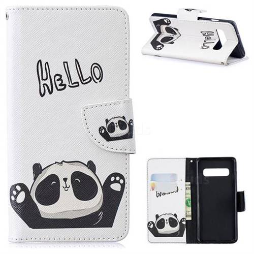Hello Panda Leather Wallet Case for Samsung Galaxy S10 (6.1 inch)