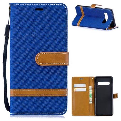 Jeans Cowboy Denim Leather Wallet Case for Samsung Galaxy S10 (6.1 inch) - Sapphire