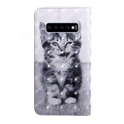 Smiley Cat 3D Painted Leather Wallet Case for Samsung Galaxy S10 (6.1 ...