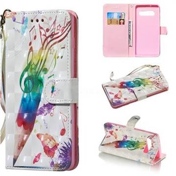 Music Pen 3D Painted Leather Wallet Phone Case for Samsung Galaxy S10 (6.1 inch)