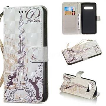 Tower Couple 3D Painted Leather Wallet Phone Case for Samsung Galaxy S10 (6.1 inch)
