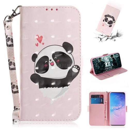 Heart Cat 3D Painted Leather Wallet Phone Case for Samsung Galaxy S10 (6.1 inch)